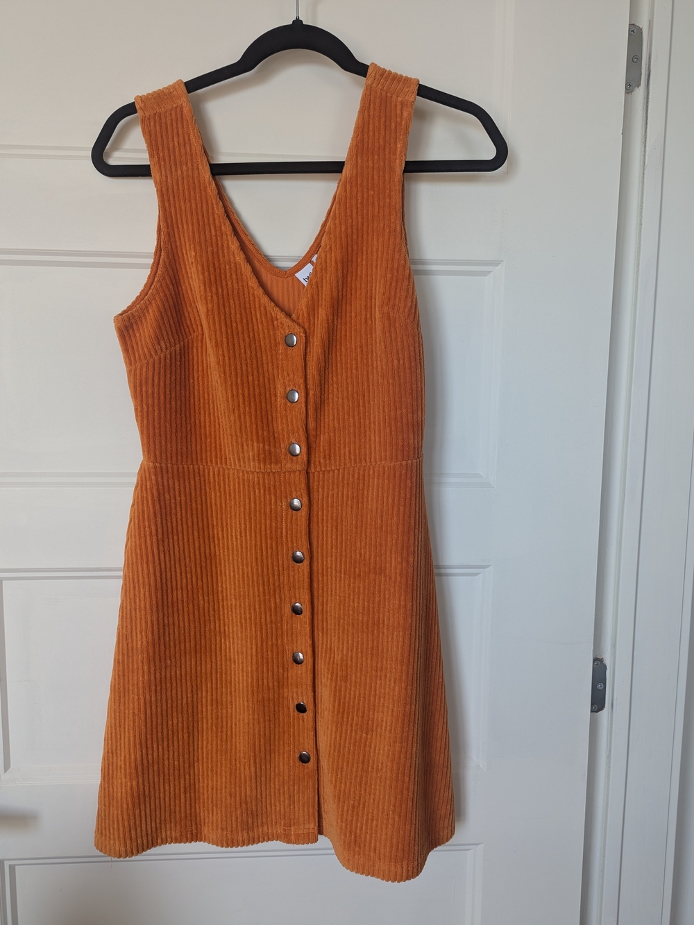 twik Rust-Orange Button-Front Mini Dress